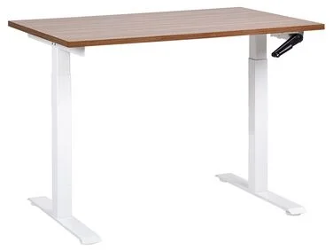 Manuelt justerbart skrivebord DESTINES 120 cm 72 cm Brun/hvit v:4786898