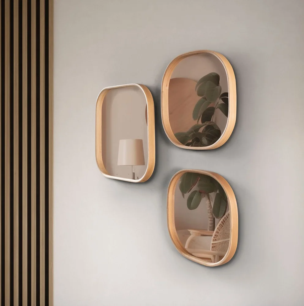 Dekorativt speilsett (3 deler) Wallxpert Square (60 x 60 x 4 cm) Eik v:8439237 Dekorativt speilsett (3 deler) Wallxpert Square (60 x 60 x 4 cm) Eik v:8439237