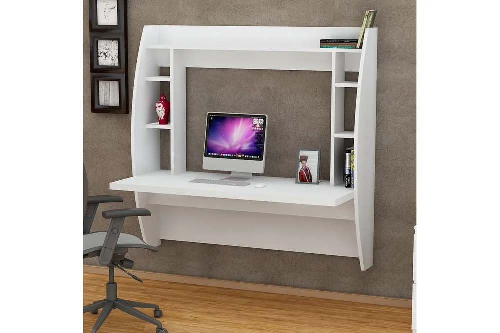 Ambalaj Veggskrivebord 120 cm med Oppbevaringshyller v:8513450 Ambalaj Veggskrivebord 120 cm med Oppbevaringshyller v:8513450