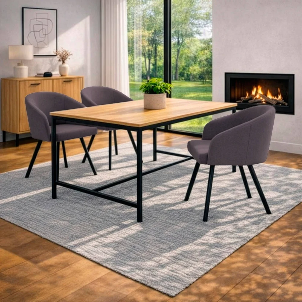 Sett bestående av spisebord på 160 cm og 4 stoler v:5856608 Sett bestående av spisebord på 160 cm og 4 stoler v:5856608