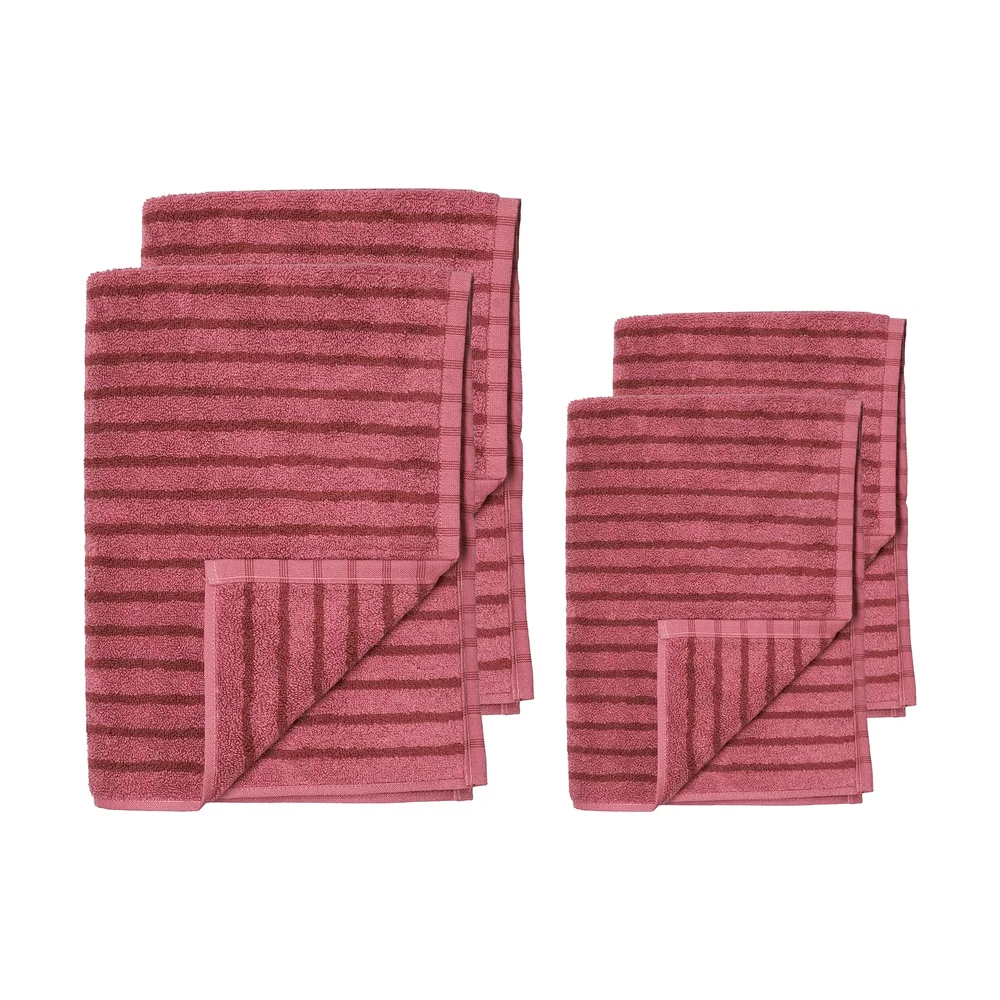 Drift håndklesett 4 deler - Rosa-rød" v:4252048