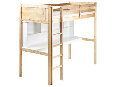 Høy seng med skrivebord Furutre FOUCAMONT 90 x 200 cm Lysebrun v:3289969 Høy seng med skrivebord Furutre FOUCAMONT 90 x 200 cm Lysebrun v:3289969