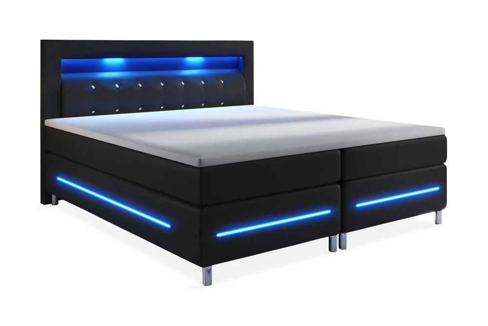 Modena Luksus Komplett Sengpakke Kontinental LED-belysning 180x200 cm v:2162011