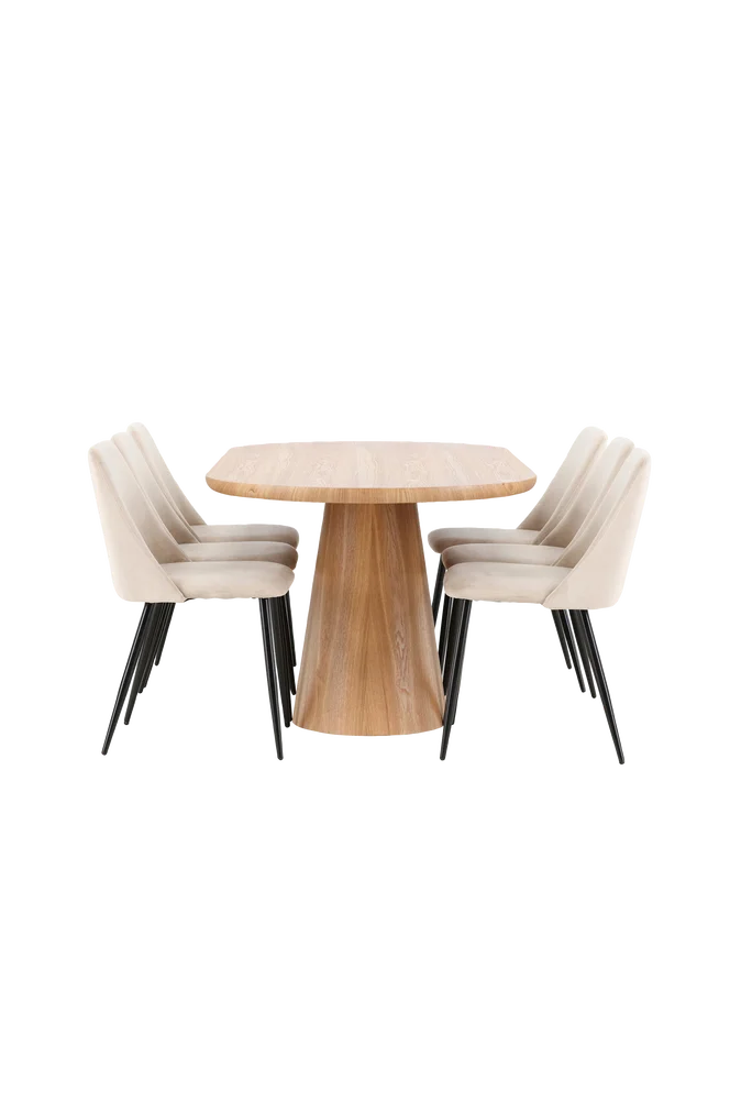 Spisebord Stjärnö med stol Night – Beige m v:3850552 Spisebord Stjärnö med stol Night – Beige m v:3850552