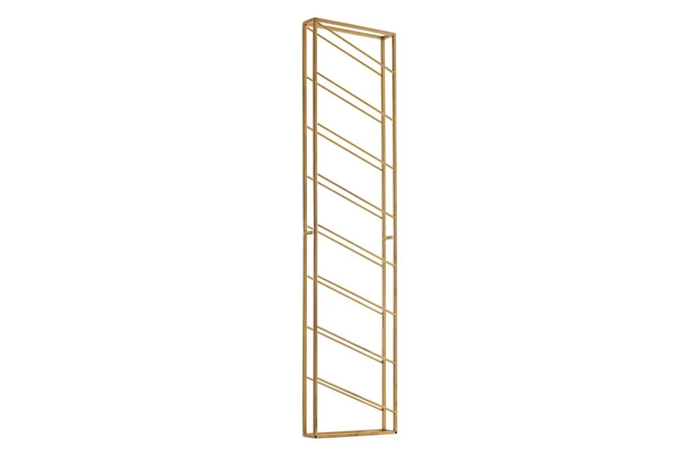 Vinstativ Wohnling veggmontert, plass til 8 flasker, pulverlakkert metall, industriell loftstil Gull v:3638714 Vinstativ Wohnling veggmontert, plass til 8 flasker, pulverlakkert metall, industriell loftstil Gull v:3638714