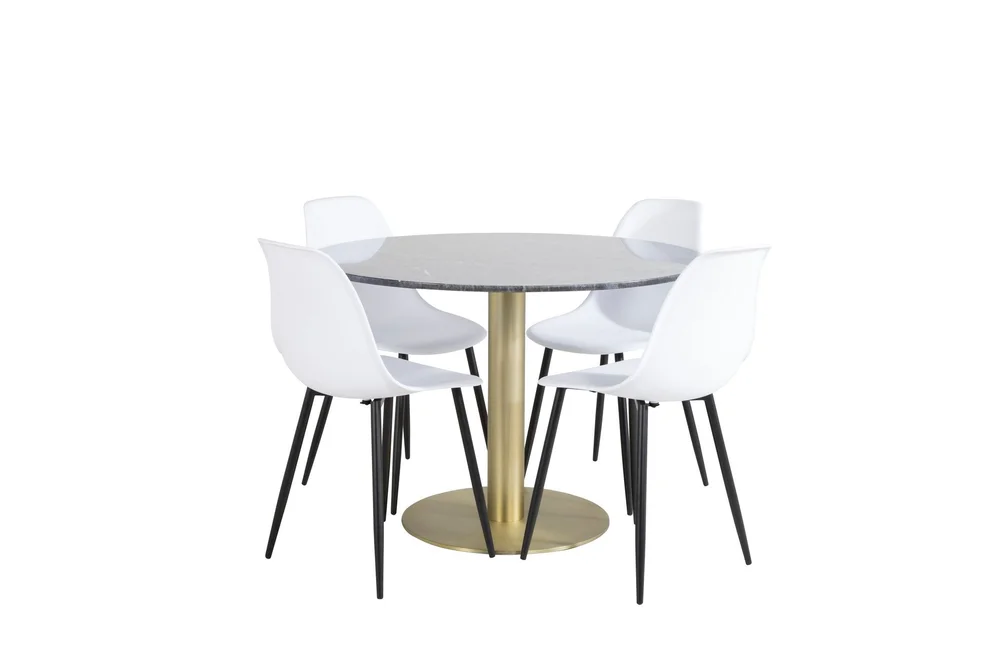 Estelle Spisegruppe 106 cm Rund med 4 Polar Stoler v:6992400