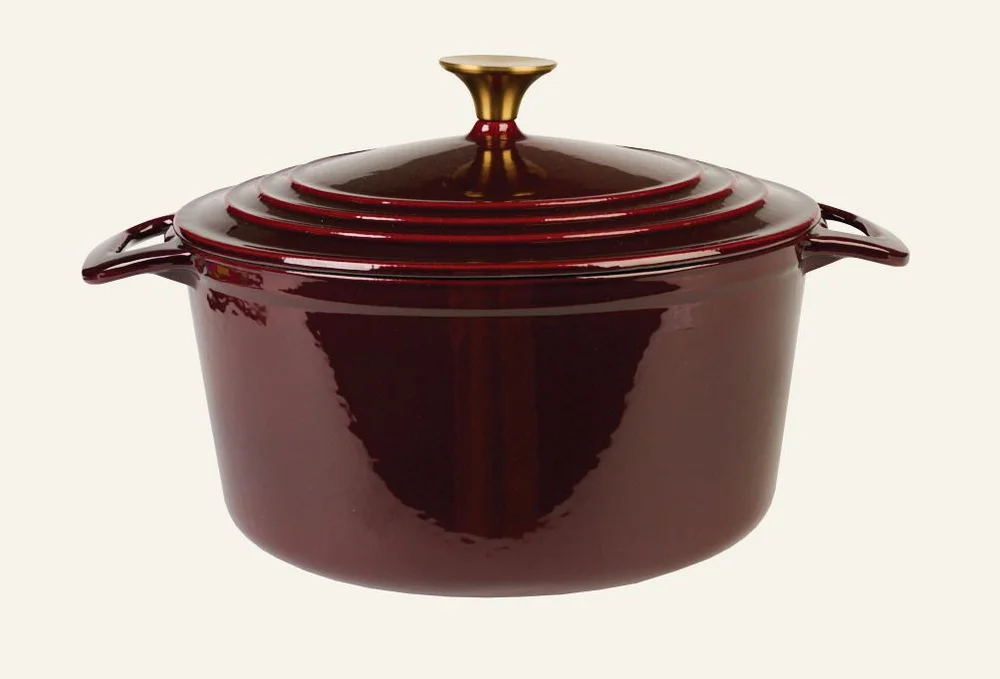 Støpejernsgryte rund mørk rød - 4300ml v:1957889