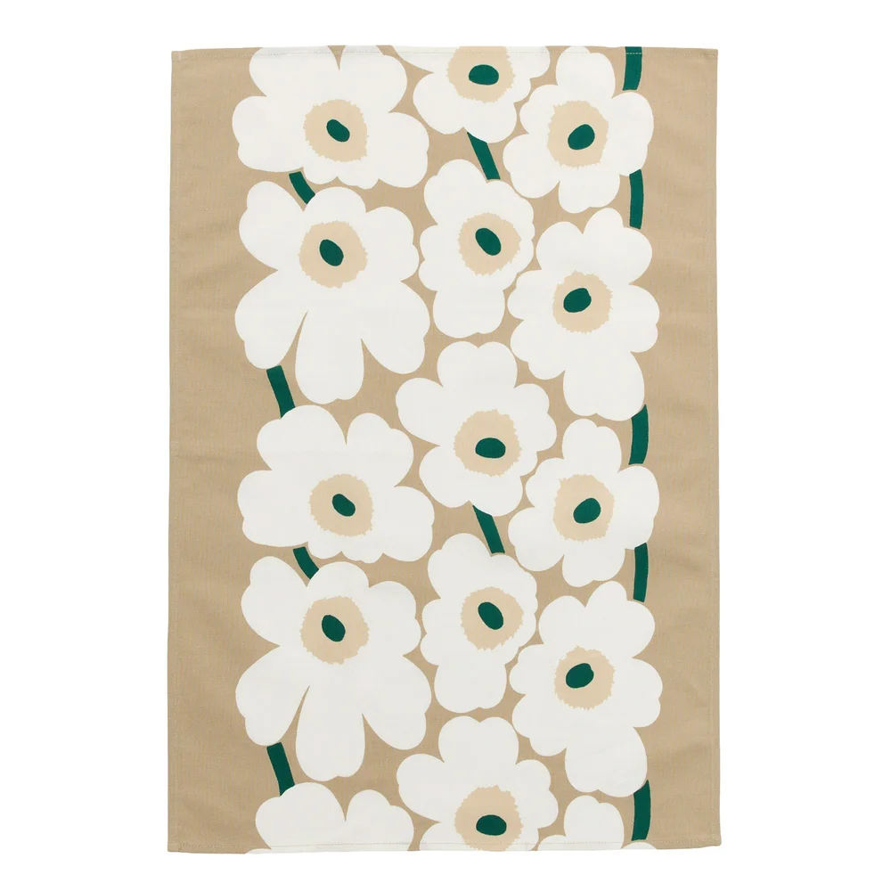 Unikko Kjøkkenhåndkle 43X70 cm, Sand / Emerald v:3614349