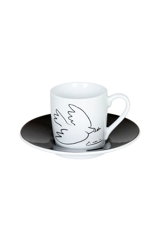 Espressokopp med fat Picasso - Hvit - Kjøkken & husholdning | m v:6059991