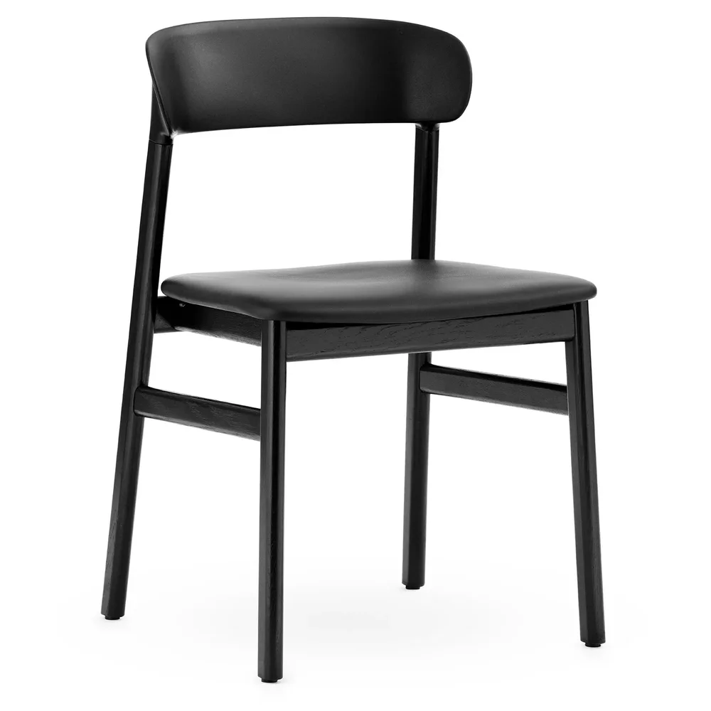 Herit stol lærpolstring svart eik v:8853728
