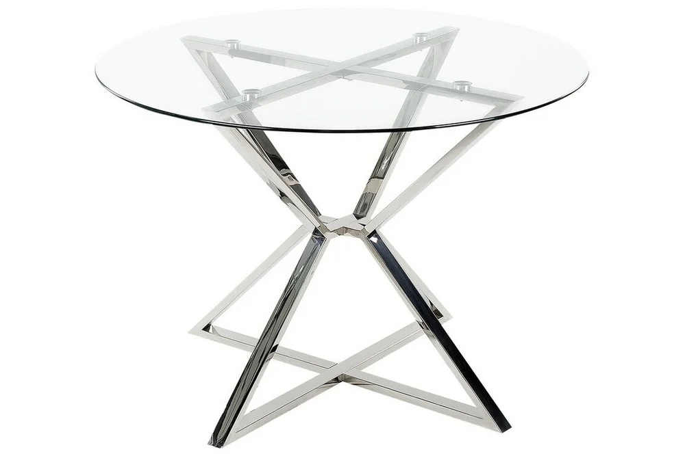 Matbord Transparent, Silver v:4694089