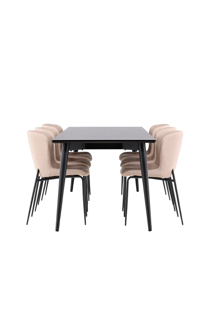 Ellis spisebord med Modesto spisestol – Beige m v:9160223 Ellis spisebord med Modesto spisestol – Beige m v:9160223