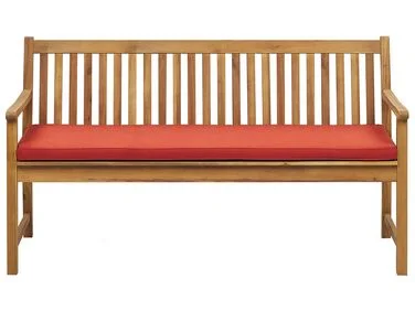 Hagebenk med pute VIVARA 160 cm Sertifisert akasietre Lys ask Mørkerød v:9725048 Hagebenk med pute VIVARA 160 cm Sertifisert akasietre Lys ask Mørkerød v:9725048