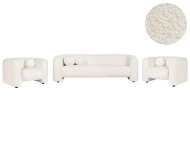 Sofagruppe 5-seters LEIREN Bouclé Hvit v:9958177 Sofagruppe 5-seters LEIREN Bouclé Hvit v:9958177