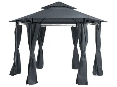 Paviljong PORTEL 350 cm 350 cm Metall Grafittgrå v:7804088 Paviljong PORTEL 350 cm 350 cm Metall Grafittgrå v:7804088