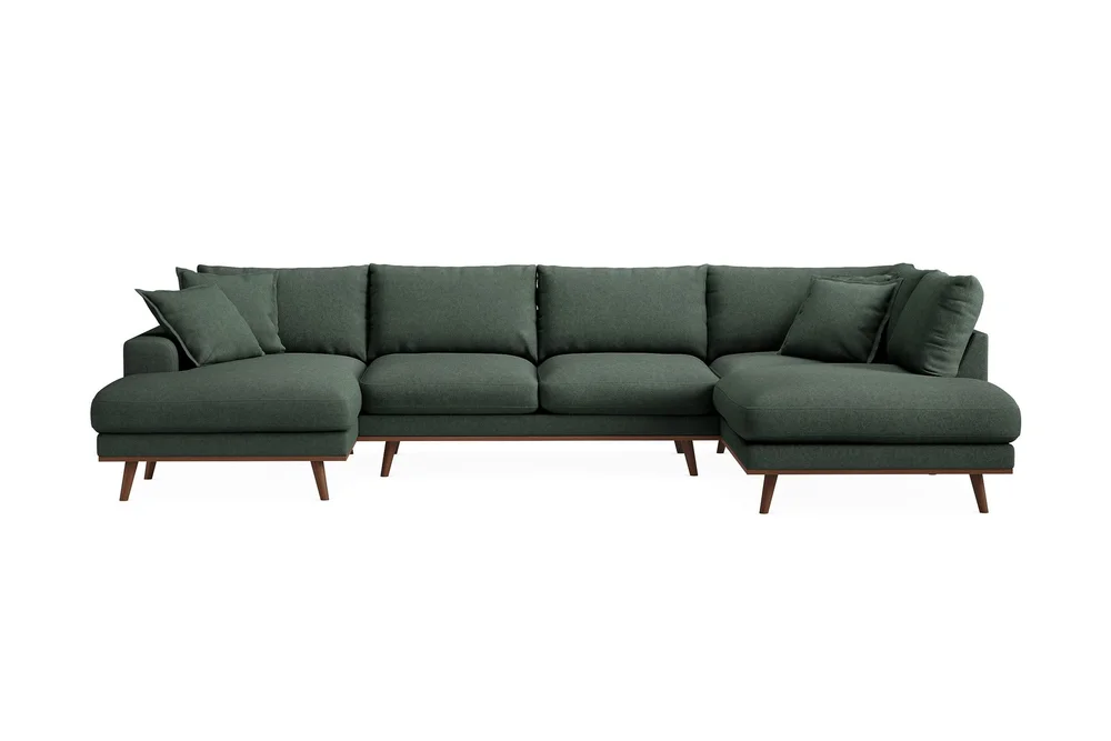 Copenhagen Premium 5-personers Højrevendt U-formet Dyb Sofa med Divan og Chaiselong i Stoff v:2423472