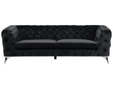Sofa 3-seter SOTRA Fløyel Svart v:1395418 Sofa 3-seter SOTRA Fløyel Svart v:1395418