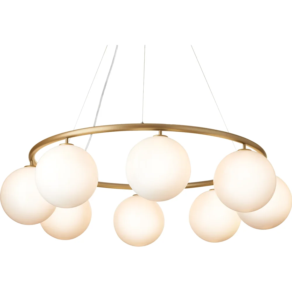 Miira 8 Circular Lysekrone, Messing / Opal v:8231216