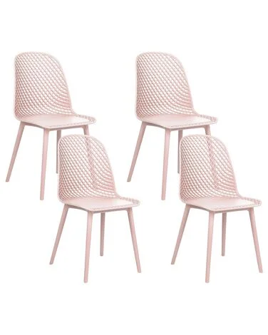 Sett med 4 spisestoler EMORY Pastellrosa v:822871