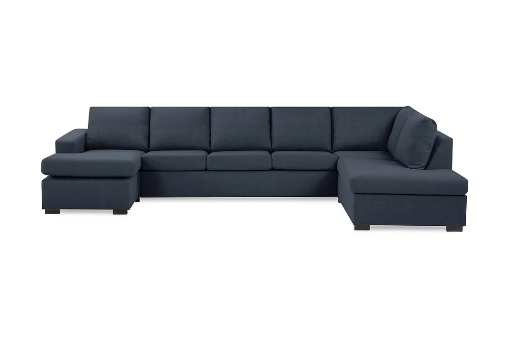 Crazy 5-seters Høyrevendt U-formet X-Large Sofa med Divan og Sjeselong i Stoff v:8054881