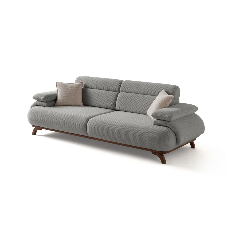 3-seters sofa Atelier Del Sofa Bonjo Walnut (246 x 81 x 97 cm) Grå v:5826738