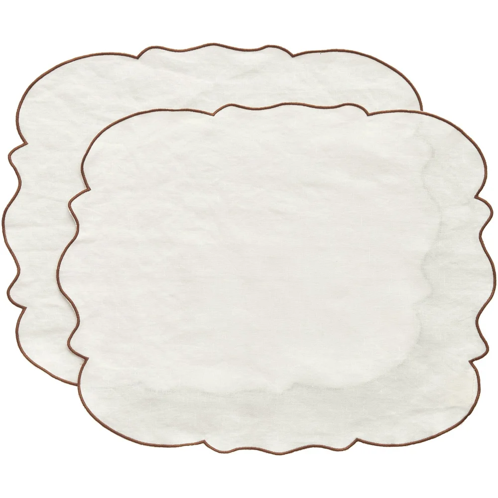 Gia Spisebrikke 35x45 cm 2-pk, Hvit / Brun v:7797082