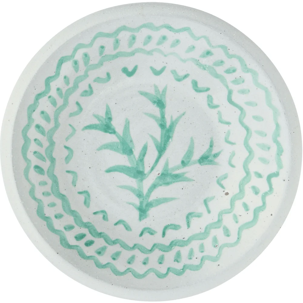 Brett Terrakotta 20 cm, Hvit / Grønn v:8337718 Brett Terrakotta 20 cm, Hvit / Grønn v:8337718