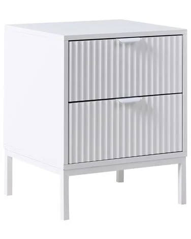 Nattbord med 2 skuffer ADELAIDE Hvit v:488125 Nattbord med 2 skuffer ADELAIDE Hvit v:488125
