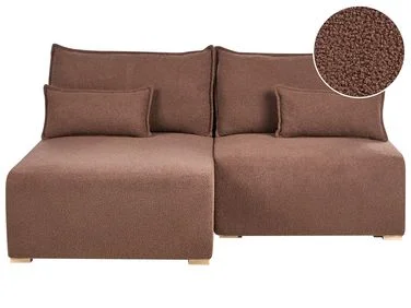 Modulær hjørnesofa NERBO Bouclé Brun Høyrevendt v:7728860