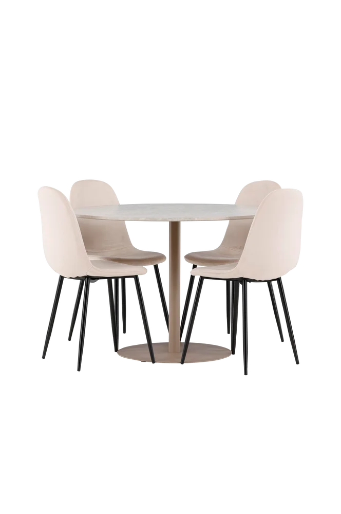 Lycke Spisebord med Polar Spisestol – Beige m v:3218557 Lycke Spisebord med Polar Spisestol – Beige m v:3218557