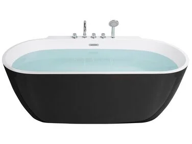 Frittstående badekar ROTSO 170 x 80 cm Svart/hvit v:9841016
