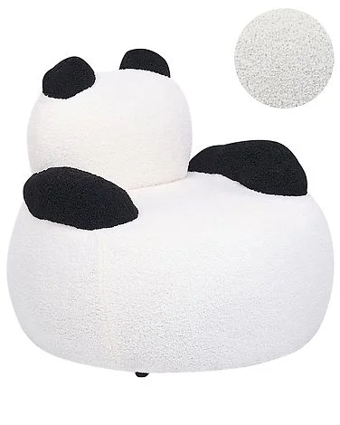 Lenestol til barn Panda VIBY Bouclé Hvit v:657206