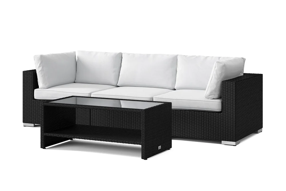 Bahamas utesofa 3-seters med bord og hylle v:4611538 Bahamas utesofa 3-seters med bord og hylle v:4611538