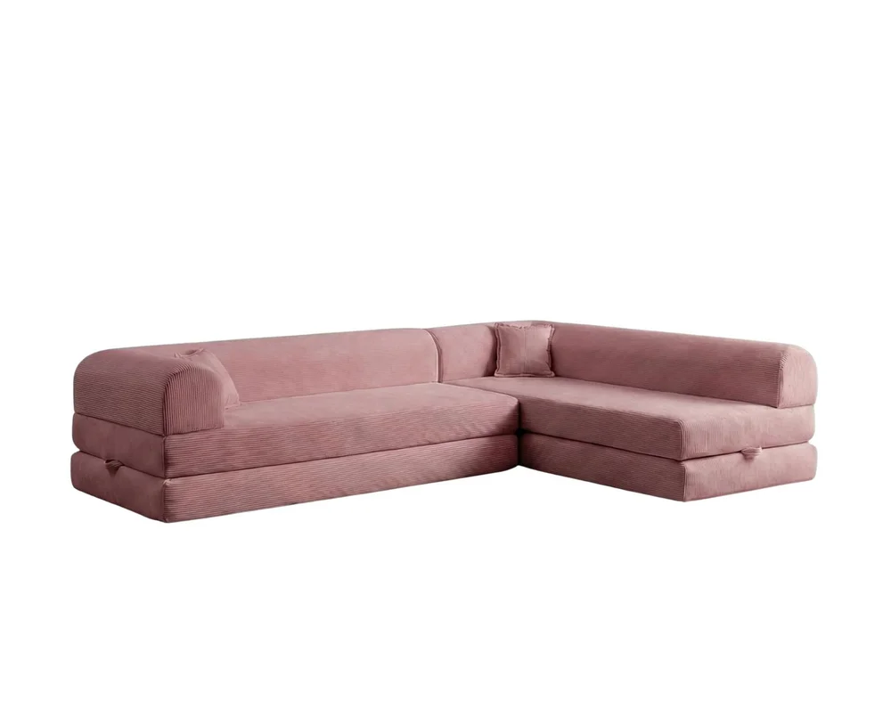 Hjørnesovesofa Atelier Del Sofa Legom Eco (280 x 90 x 25 cm) Rosa v:7261765