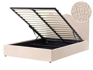 Seng med oppbevaring NANTERRE Bouclé Beige 140 x 200 cm v:7222196 Seng med oppbevaring NANTERRE Bouclé Beige 140 x 200 cm v:7222196