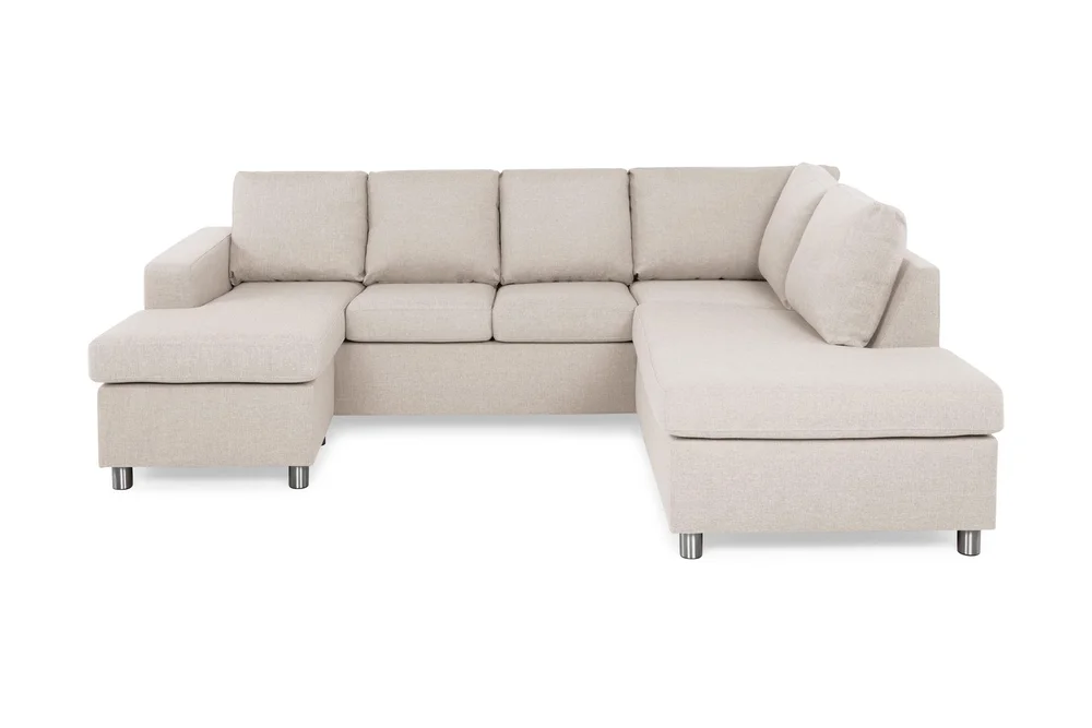 Crazy 4-seters Høyrevendt U-formet Small Sofa med Divan og Sjeselong i Stoff v:7953668