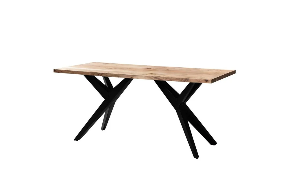 Spisebord Wohnling massivt tre industriell loft vinklet metallrammebein 120x60 cm v:7050139