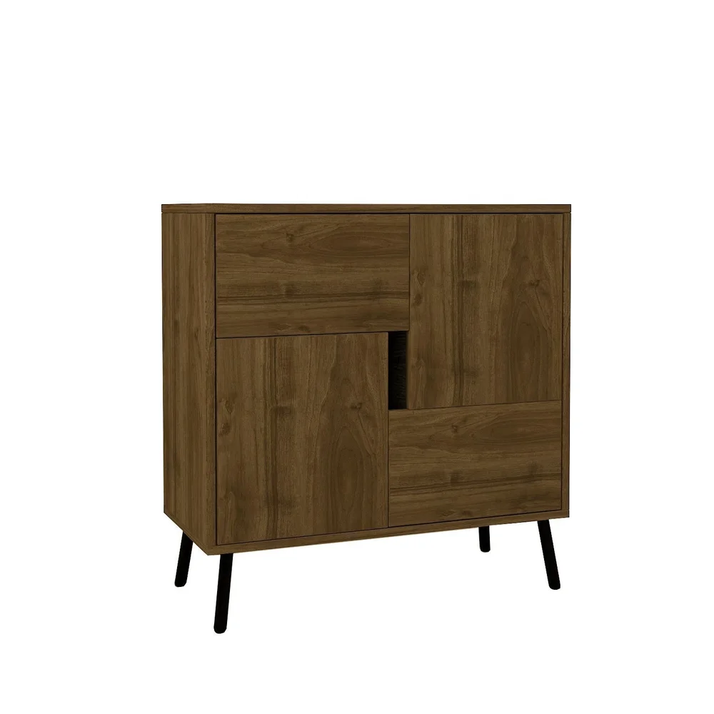 Flerbruks skap Homitis Darien (76,5 x 79,5 x 35 cm) Istanbul valnøtt svart tre v:3771393