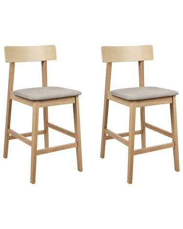 Sett med 2 barstoler ISANTI Heltre Lysebrun/taupe v:6936599