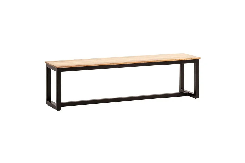 Spisestuebenk Wohnling massivt tre industriell loft stil med metallbein 160 cm v:3735071