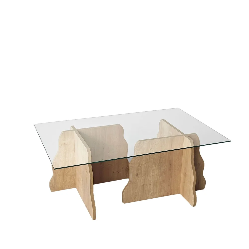 Zevric sofabord 65x105 cm rektangulært glass v:8692705