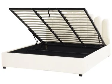 Seng med oppbevaring VINCENNES Fløyel Off white 180 x 200 cm v:2444565