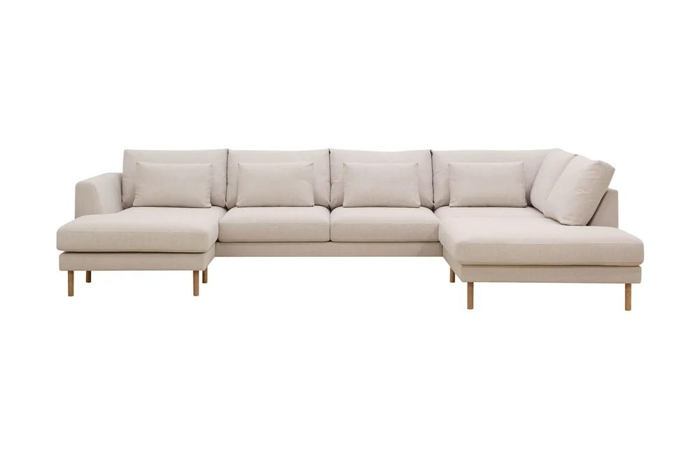 Florenz 4-seters Høyrevendt U-formet Sofa med Divan og Sjeselong i Stoff v:8945592