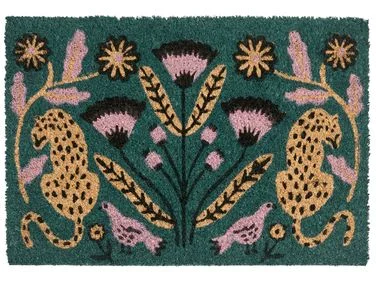 Dørmatte NAKNEK Flerfarget 50 x 80 cm Fugl Blomst Katt Kokosfiber v:915106