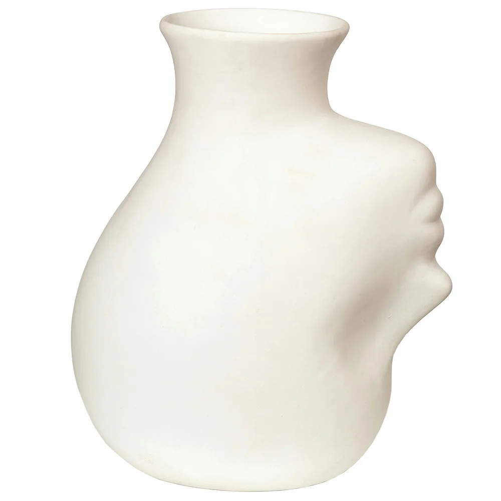 Head Upside Down Vase, White v:4379868