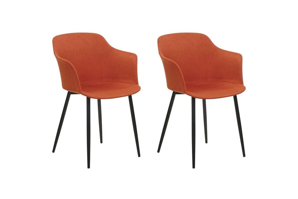 Matsalsstol Beliani Elim set om 2 Orange v:4391751