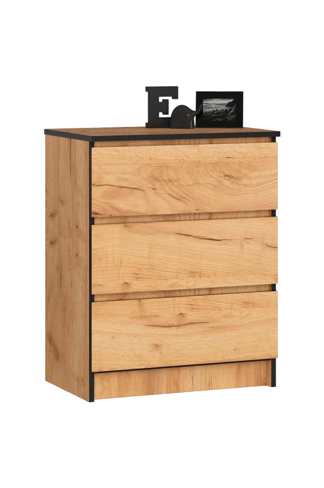 Akord kommode med 3 skuffer – Brun m v:3533467 Akord kommode med 3 skuffer – Brun m v:3533467