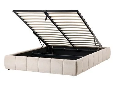 Seng med oppbevaring uten sengegavl GENAS Lys beige 140 x 200 cm v:1107433