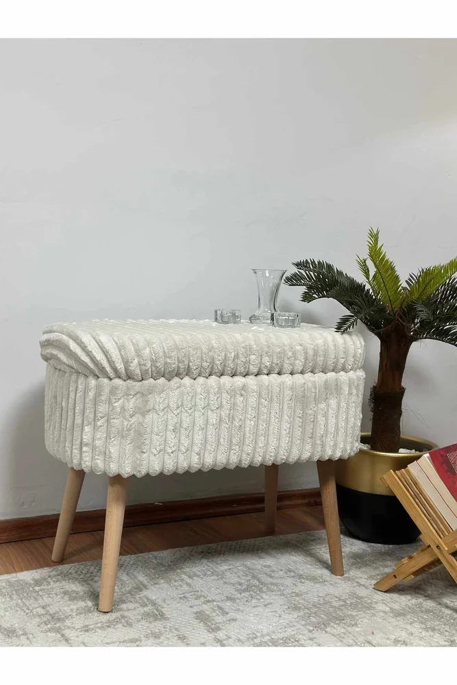 Puff med oppbevaring Atelier Del Sofa Mini Oslo Lin (60 x 46 x 35 cm) Toscano Cream v:2766380