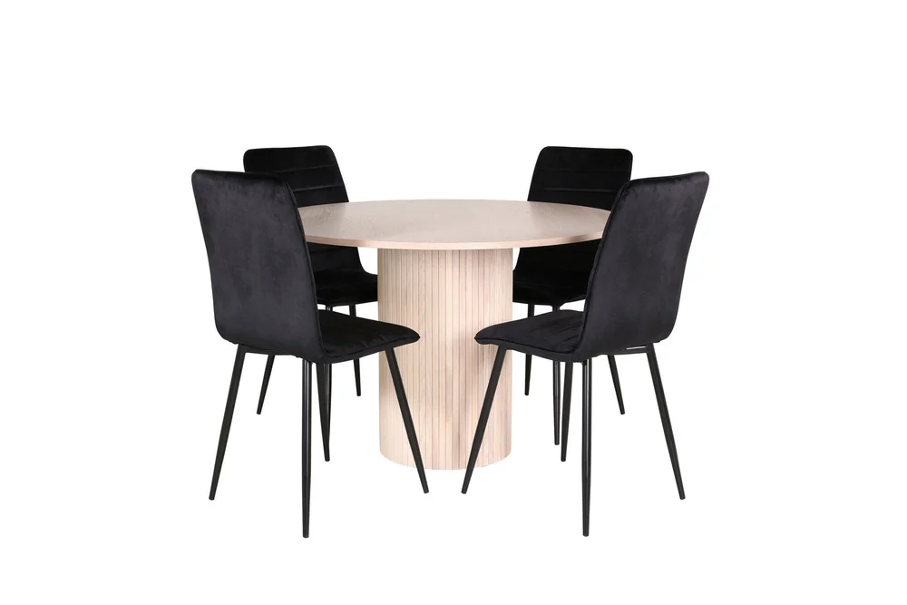 Bianca Spisegruppe 110 cm Rund med 4 Windu Lyx Stoler v:6546552 Bianca Spisegruppe 110 cm Rund med 4 Windu Lyx Stoler v:6546552
